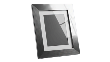 Metallic Picture Frame Leaning on White Background