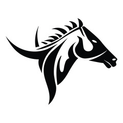 Elegant horse silhouette with dynamic color accents