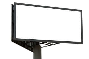 Template of a large blank advertising billboard isolated on a transparent background.