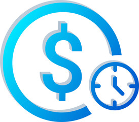 Obraz premium 3D Time Value Icon with Dollar Symbol and Clock