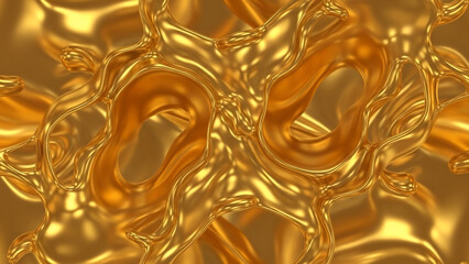 Luxurious Abstract Gold Liquid Flowing Art Background Texture with Smooth Surface