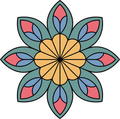 Stylized floral mandala pattern art vector graphic illustration