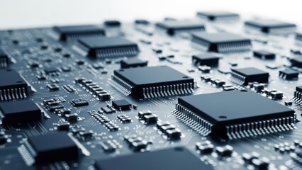 Fototapeta premium Chip of laptop, closeup