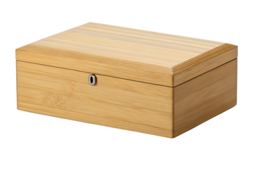 Elegant Wooden Storage Box with Lock, Ideal for Keepsakes and Valuables, Crafted from Natural Bamboo