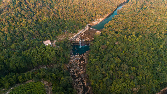 aerial view of a farm