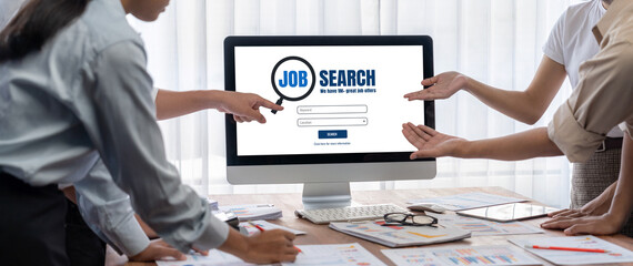 Online job search on brisk website for worker to search for job opportunities on the recruitment internet network