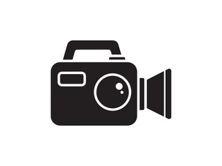 Video camera icon representing movie production, filming, multimedia, video