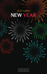 abstract fireworks illustration on black background