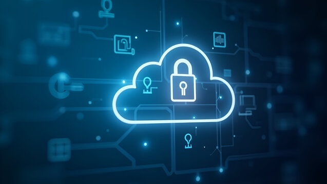 Robust cloud security solutions ensure enterprise level protection with multi factor authentication advanced encryption standards and proactive threat management for digital resilience. in  Photo Stoc