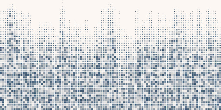 Dissolved filled square dotted vector background or icon with disintegration effect.