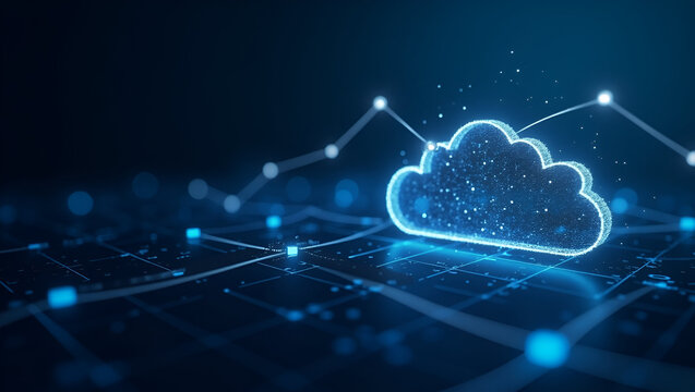Implementing Cloud Data Processing Solutions for Streamlined Analytics Workflows in Digital Enterprises - Photo Stock Concept with Empty Space on Left