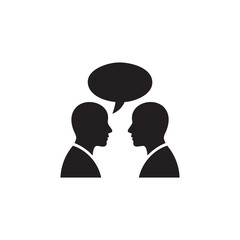 Conversation Icon of Two People Talking with Speech Bubble
