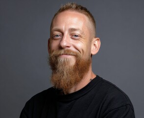 Obraz premium portrait of smiling man with beard and mustache