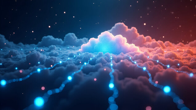 Sophisticated Cloud Virtualization Environments: Virtual Machines & Hypervisor Technologies for Efficient Digital Infrastructure - Modern IT Solutions with Empty Space