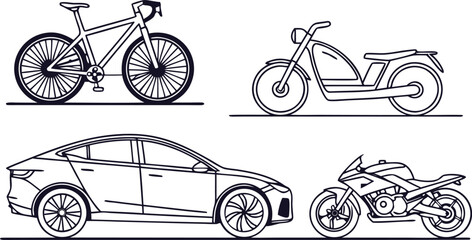 Vehicles collection white © Dhaneshwar