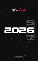 abstract new year typography on black background