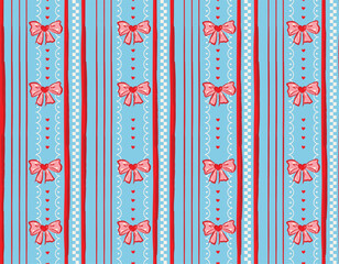 Seamless pattern Valentine Love Theme  Trendy Romantic  Sweet background with Hand Brushed drawn  Style Design for fashion ,