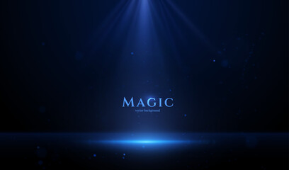 Empty space of blue bokeh lights for modern corporate awards. This tech-inspired border is perfect for digital certificates, employee achievement graphic, and innovation awards in the tech and finance