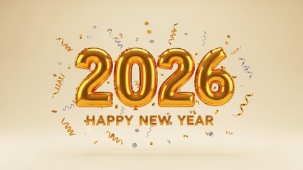 happy new year, new year's eve, silvester, new year, sparklers celebration greeting card, new year card - Year 2026 in sparkler font and firework fireworks pyrotechnic, on blue night sky background