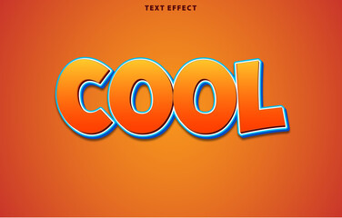 Cool Orange Pop-Art Editable Text Effect Template for Web & Print.Bold 3D Orange & Blue Comic Text Style Vector