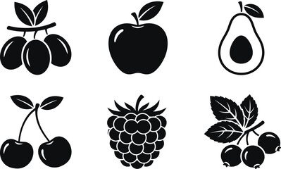 set of fruit icons
