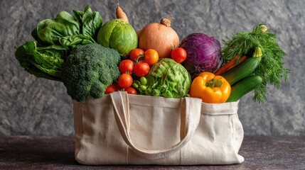 fresh organic fruits and vegetables in tote bag a guide to healthy grocery shopping for nutrition and sustainable living