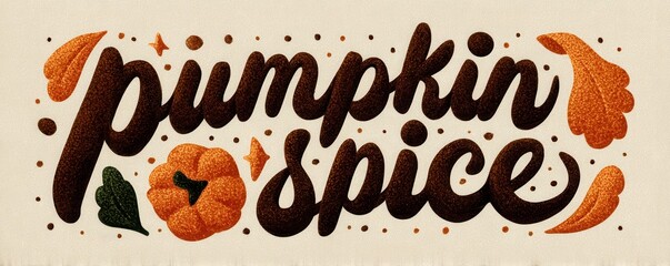 Pumpkin Spice logo typography design for autumn branding and seasonal marketing
