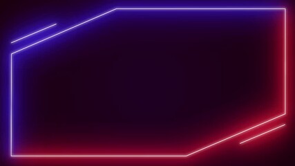 Abstract neon glowing frame animation against a dark gradient background for content creation