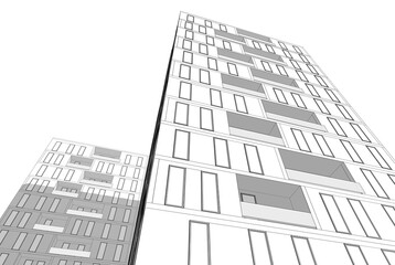 Building 3d structure. Architectural background. 