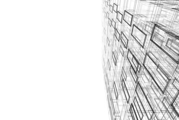 Building 3d structure. Architectural background. 