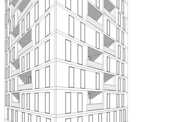 Building 3d structure. Architectural background. 