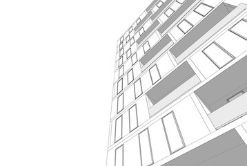 Building 3d structure. Architectural background. 