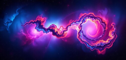 Cosmic nebula swirls, vibrant hues, star dust, deep space texture,  deep space,  fantasy
