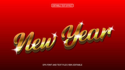 New Year 3D Golden Luxury Style text effect Editable
