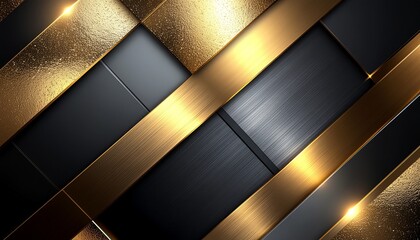 Latar belakang abstrak emas dan hitam yang elegan dengan desain mewah