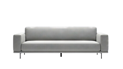 Fototapeta premium Modern Gray Sofa Isolated on White Background