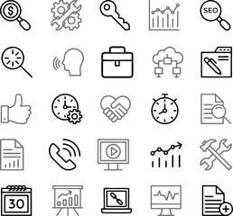Flexible Outline Icon Collection — Multi-Purpose Vector Graphics for Websites, Mobile UI, Software Platforms, and UX Prototypes
