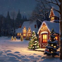 christmas house in the forest