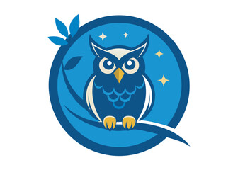 owl logo silhouette vector design, owl logo icon silhouette, tree branch night owl logo silhouette vector, owl silhouette vector style isolated on white background