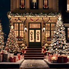 christmas tree at night