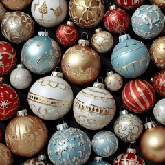 christmas balls on white background
