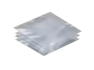 Stack of envelopes papers and napkins on white background