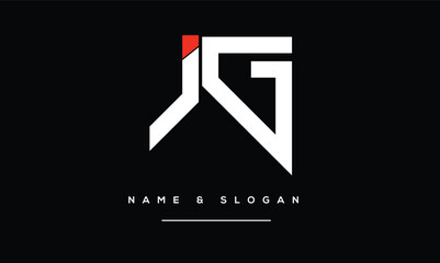 JG, GJ Abstract Letters Logo Monogram