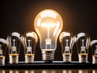 Gl&uuml;hbirnen in Reihe