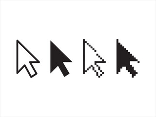 Mouse Cursor Pointer Icons Set &ndash; Arrow Click Symbols