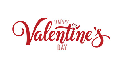 Elegant hand lettering of happy valentines day with decorative swirls and heart