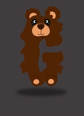 Bear alphabets A to Z, bear alphabets, letter ,bear theme fonts , bear character alphabets , A to Z.