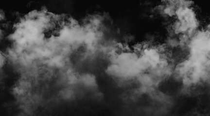 Dramatic dark smoke background with wispy clouds for compositing and design use