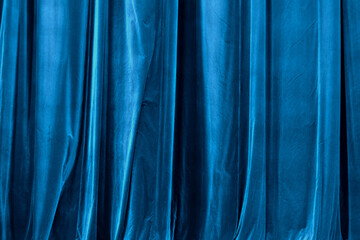 Bright Blue Velvet Stage Curtains Texture Background