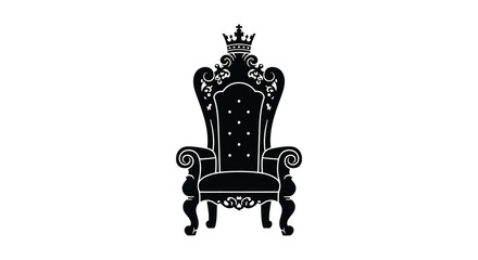 Elegant ornate throne chair in black and white a regal silhouette